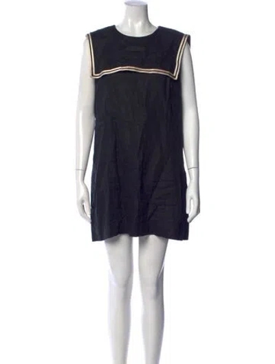 Pre-owned Doen Linen Mini Dress In Black