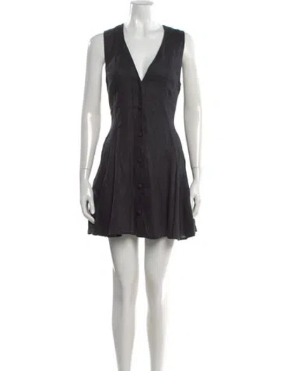 Pre-owned Doen Linen Mini Dress In Black