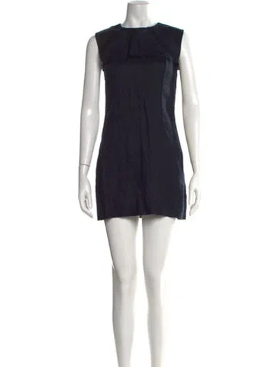 Pre-owned Doen Linen Mini Dress In Black