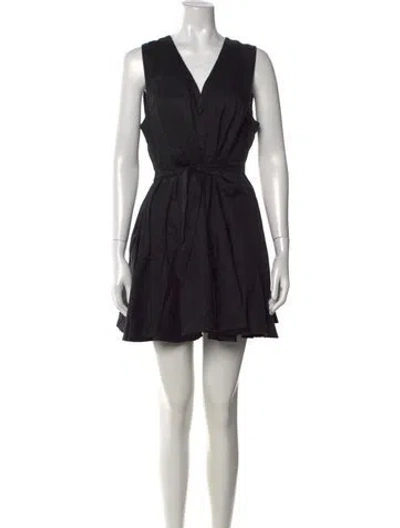 Pre-owned Doen Linen Mini Dress In Black