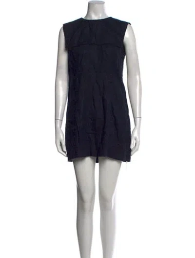 Pre-owned Doen Linen Mini Dress In Black