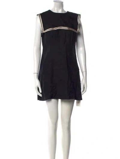 Pre-owned Doen Linen Mini Dress In Black