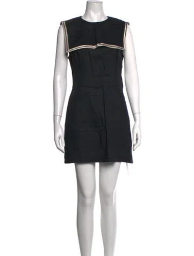 Pre-owned Doen Linen Mini Dress In Black