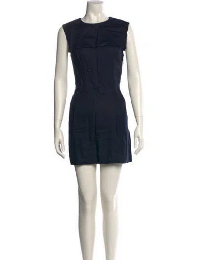 Pre-owned Doen Linen Mini Dress In Blue