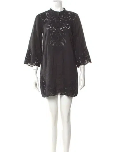 Pre-owned Doen Linen Mini Dress In Gray
