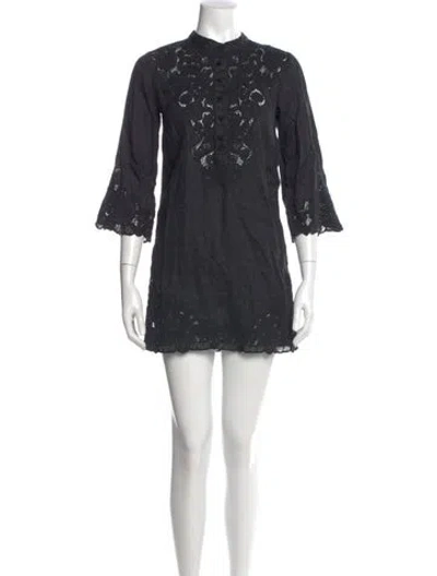 Pre-owned Doen Linen Mini Dress In Gray