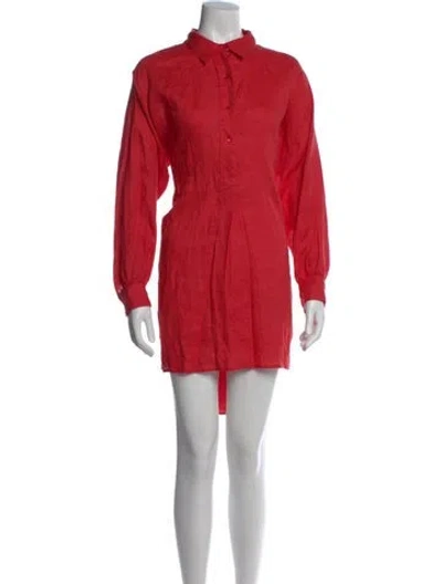 Pre-owned Doen Linen Mini Dress In Red