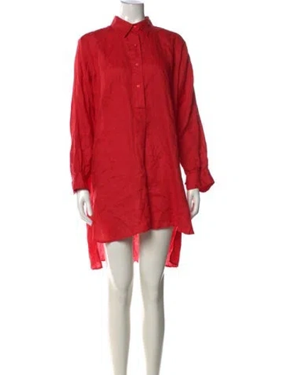 Pre-owned Doen Linen Mini Dress In Red