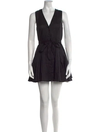 Pre-owned Doen Linen Mini Dress W/ Tags In Black