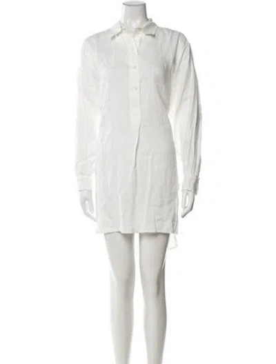 Pre-owned Doen Linen Mini Dress In White