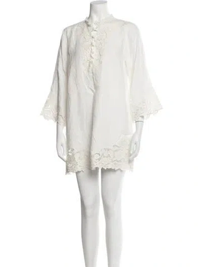 Pre-owned Doen Linen Mini Dress In White