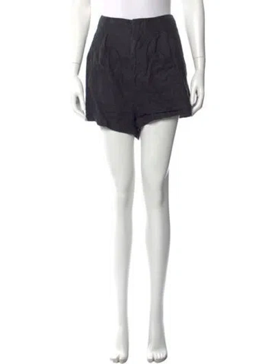 Pre-owned Doen Linen Mini Shorts In Black
