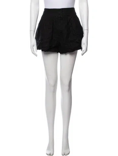 Pre-owned Doen Linen Mini Shorts In Black