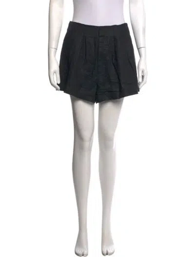 Pre-owned Doen Linen Mini Shorts In Black