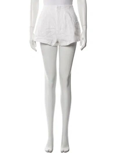 Pre-owned Doen Linen Mini Shorts In White