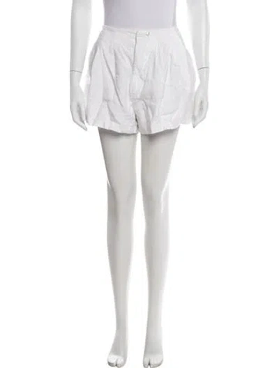 Pre-owned Doen Linen Mini Shorts In White
