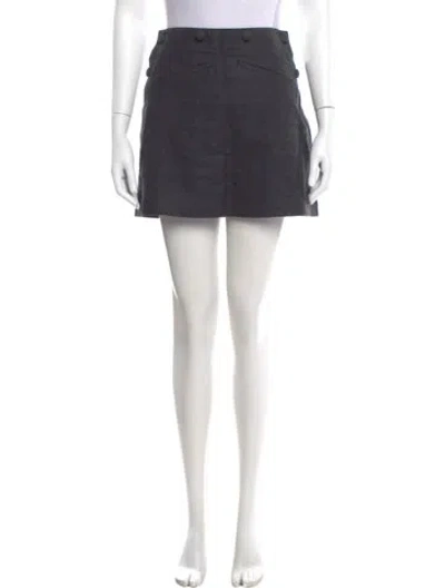 Pre-owned Doen Linen Mini Skirt In Gray