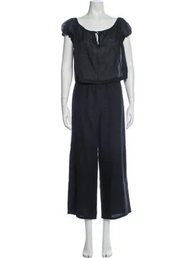 Pre-owned Doen Linen Pant Set In Blue