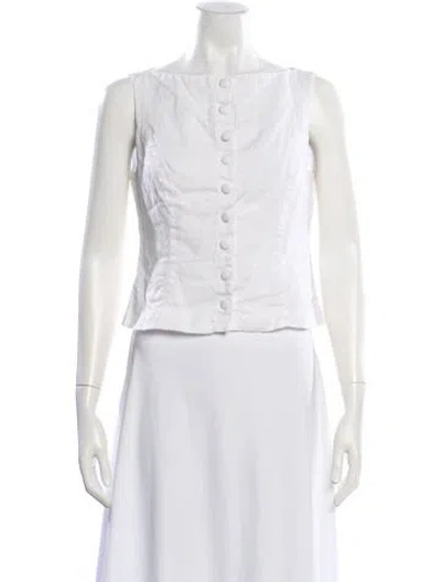 Pre-owned Doen Linen Square Neckline Blouse In Neutral