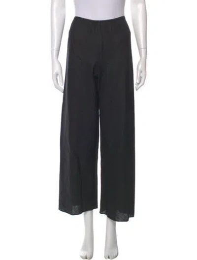 Pre-owned Doen Linen Wide Leg Pants In Black