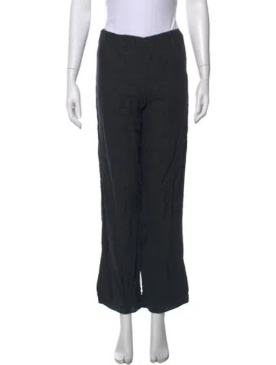 Pre-owned Doen Linen Wide Leg Pants In Black