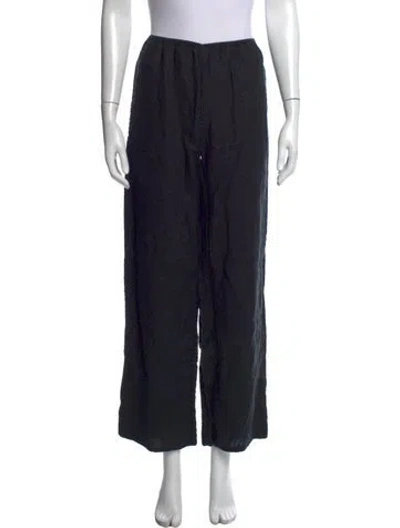 Pre-owned Doen Linen Wide Leg Pants In Black