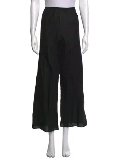 Pre-owned Doen Linen Wide Leg Pants In Black