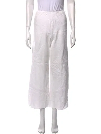 Pre-owned Doen Linen Wide Leg Pants In White