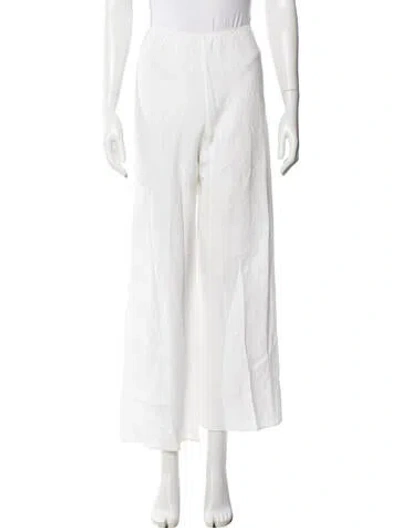 Pre-owned Doen Linen Wide Leg Pants In White