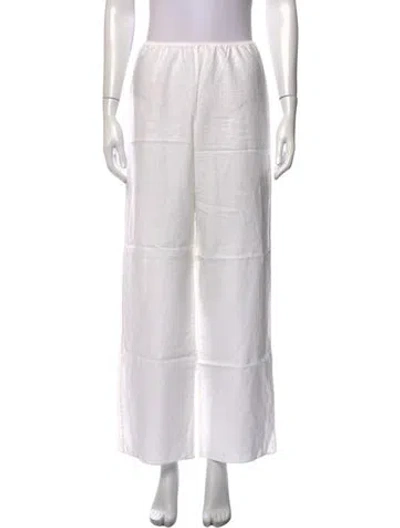 Pre-owned Doen Linen Wide Leg Pants In White