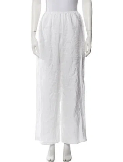 Pre-owned Doen Linen Wide Leg Pants In White