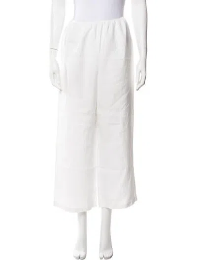 Pre-owned Doen Linen Wide Leg Pants In White
