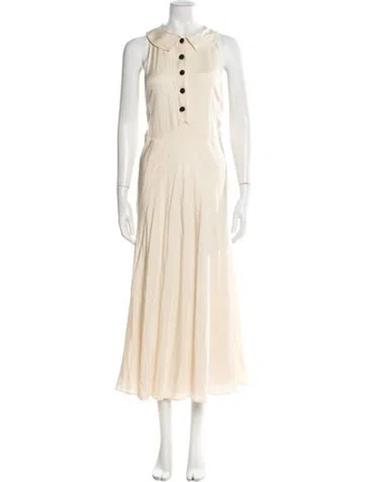 Pre-owned Doen Long Dress In Neutral