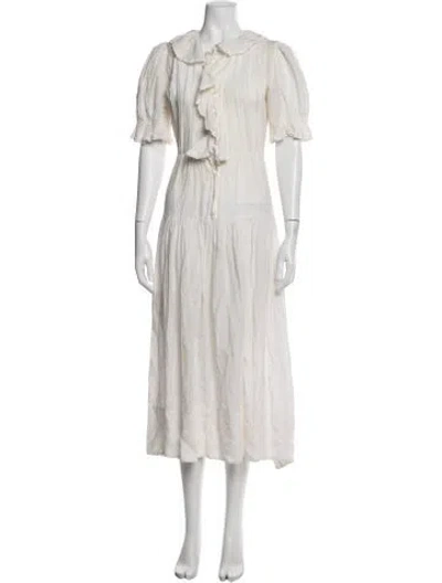 Pre-owned Doen Long Dress In Neutrals