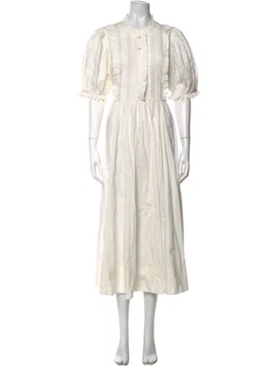Pre-owned Doen Long Dress In White