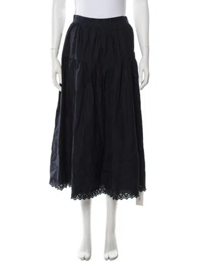 Pre-owned Doen Long Skirt In Blue