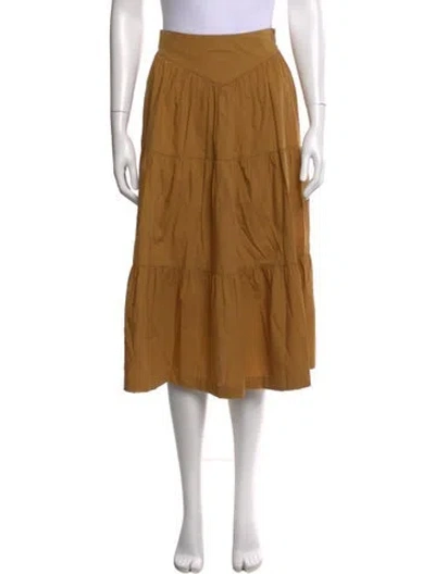 Pre-owned Doen Long Skirt In Brown