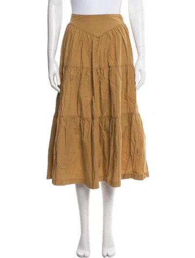 Pre-owned Doen Long Skirt In Orange