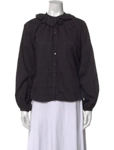 Pre-owned Doen Long Sleeve Blouse In Blue