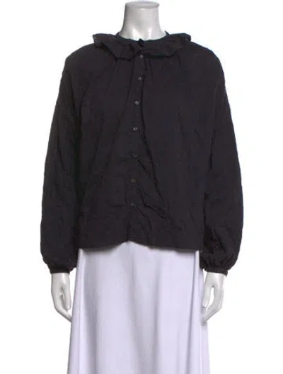 Pre-owned Doen Long Sleeve Blouse In Blue