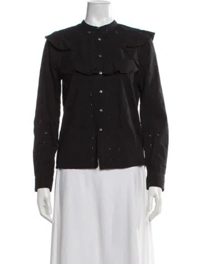 Pre-owned Doen Long Sleeve Blouse In Brown