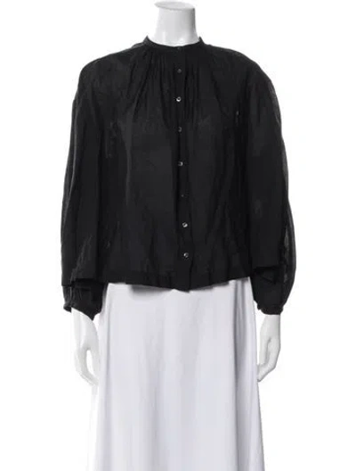 Pre-owned Doen Long Sleeve Blouse In Gray