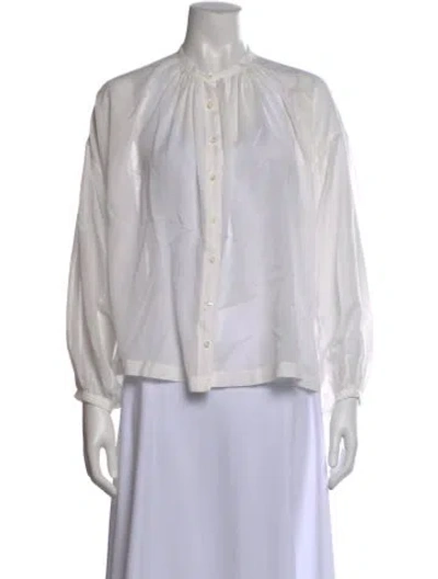 Pre-owned Doen Long Sleeve Blouse In Gray