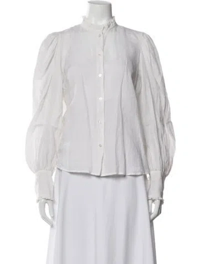 Pre-owned Doen Long Sleeve Blouse In Grey