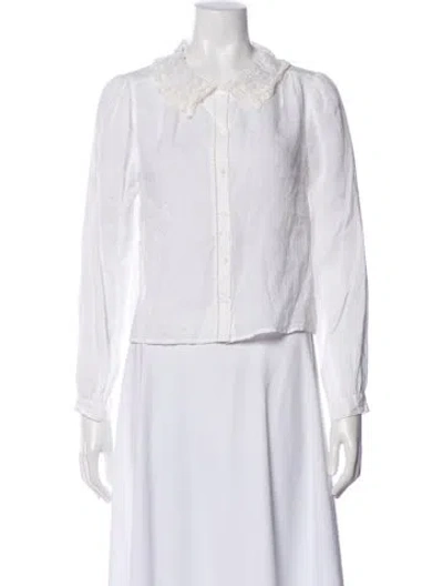 Pre-owned Doen Long Sleeve Blouse In Neutral