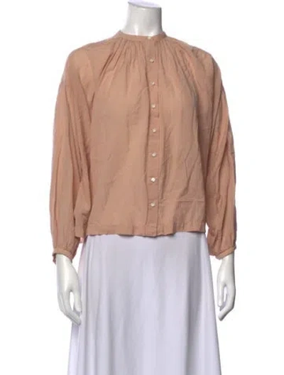 Pre-owned Doen Long Sleeve Blouse In Neutral
