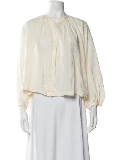 Pre-owned Doen Long Sleeve Blouse In Neutral