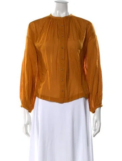 Pre-owned Doen Long Sleeve Blouse In Neutrals
