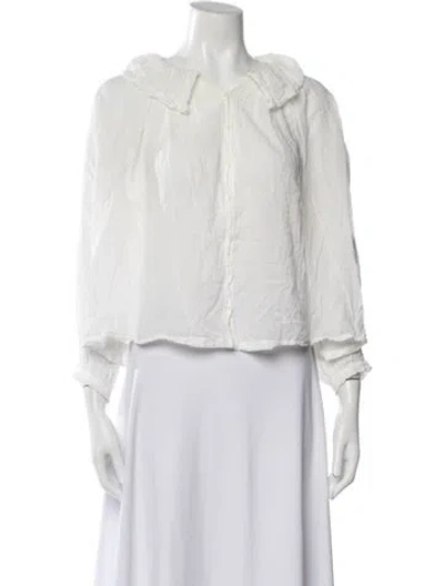 Pre-owned Doen Long Sleeve Blouse In Neutrals