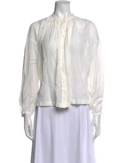 Pre-owned Doen Long Sleeve Blouse In Neutrals